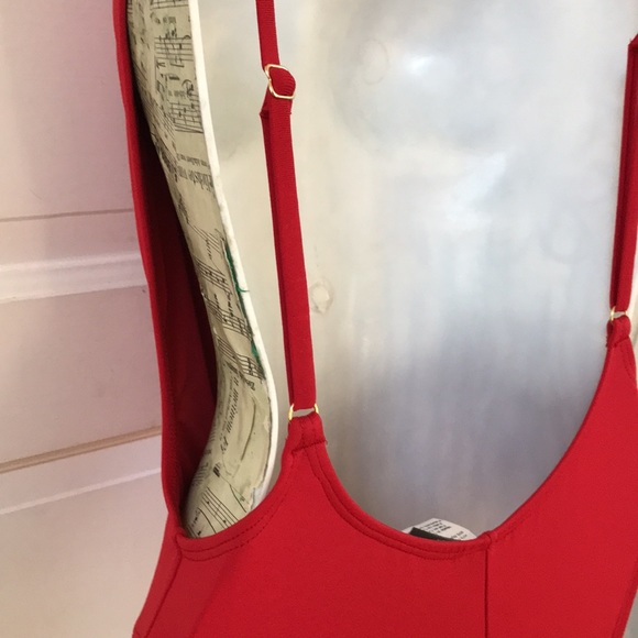 NWOT Yandy red monokini one piece swimsuit  sz Medium low cut back open sides - Picture 7 of 12